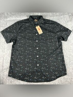 Jack + Sage Taos Star Gazer Camp Shirt Men’s Size XL Black NEW